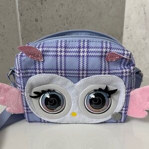 Purse Pets Plaid Owl Kids Bag - Purple and Pink